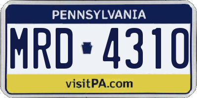 PA license plate MRD4310