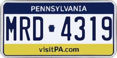 PA license plate MRD4319