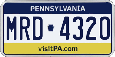 PA license plate MRD4320