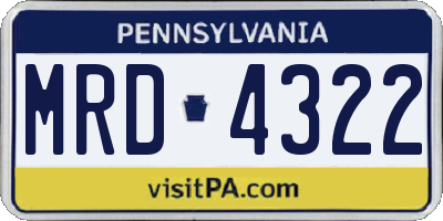 PA license plate MRD4322
