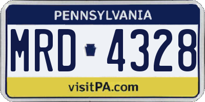 PA license plate MRD4328