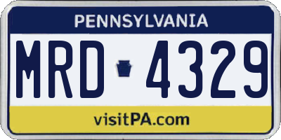 PA license plate MRD4329