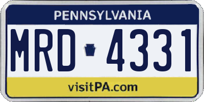 PA license plate MRD4331