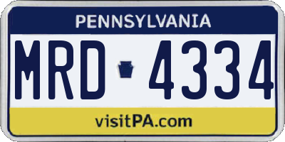 PA license plate MRD4334