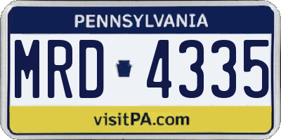 PA license plate MRD4335