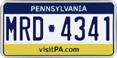 PA license plate MRD4341