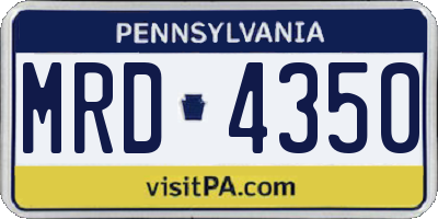 PA license plate MRD4350
