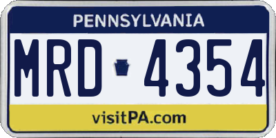 PA license plate MRD4354