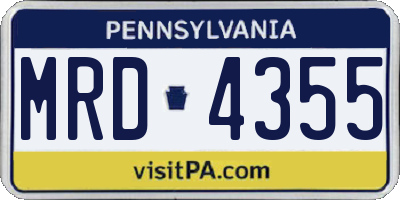 PA license plate MRD4355