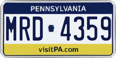 PA license plate MRD4359