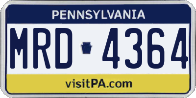 PA license plate MRD4364