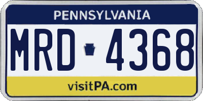 PA license plate MRD4368
