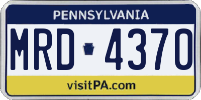 PA license plate MRD4370