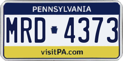 PA license plate MRD4373