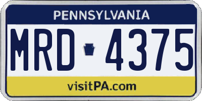 PA license plate MRD4375