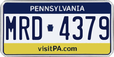PA license plate MRD4379