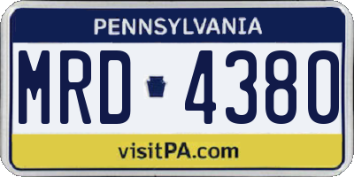 PA license plate MRD4380