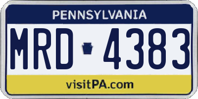 PA license plate MRD4383