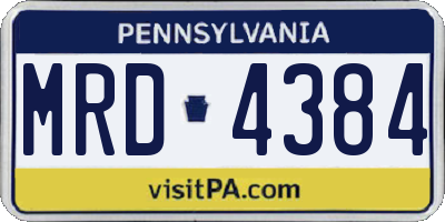 PA license plate MRD4384