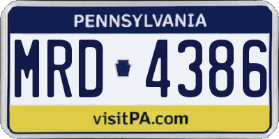 PA license plate MRD4386
