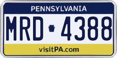 PA license plate MRD4388