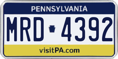 PA license plate MRD4392