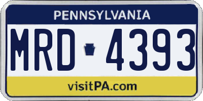 PA license plate MRD4393