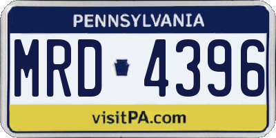 PA license plate MRD4396