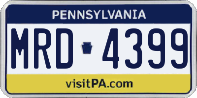 PA license plate MRD4399