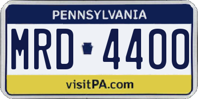 PA license plate MRD4400