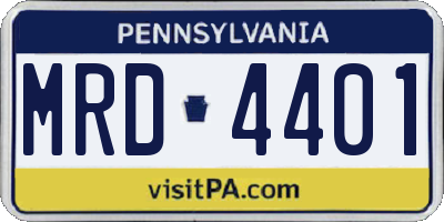 PA license plate MRD4401