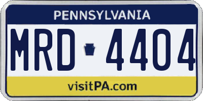 PA license plate MRD4404