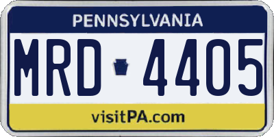 PA license plate MRD4405