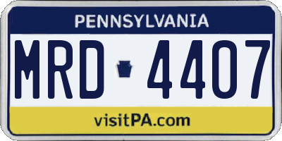 PA license plate MRD4407