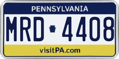 PA license plate MRD4408