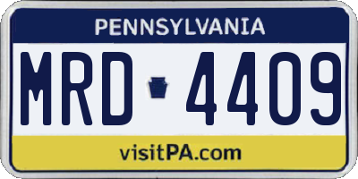 PA license plate MRD4409