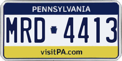 PA license plate MRD4413