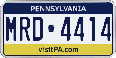 PA license plate MRD4414