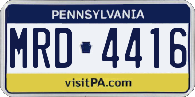 PA license plate MRD4416
