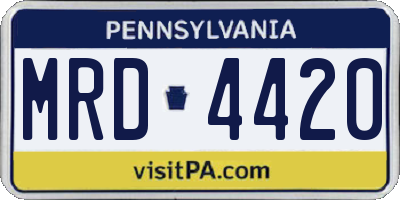 PA license plate MRD4420