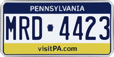 PA license plate MRD4423