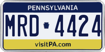 PA license plate MRD4424