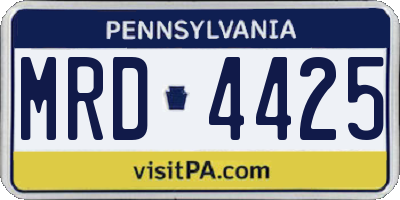 PA license plate MRD4425