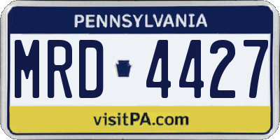 PA license plate MRD4427
