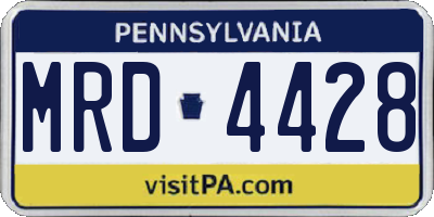 PA license plate MRD4428