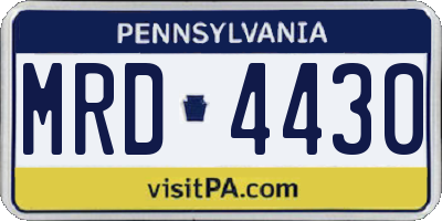 PA license plate MRD4430