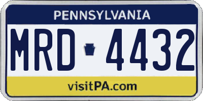 PA license plate MRD4432