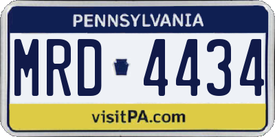 PA license plate MRD4434