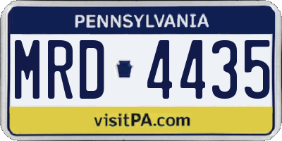 PA license plate MRD4435