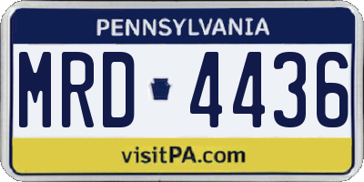 PA license plate MRD4436